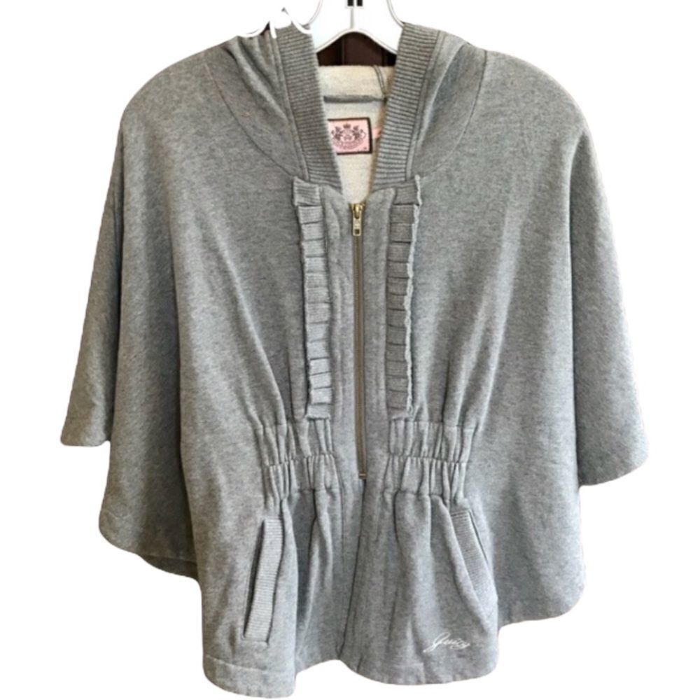Juicy Couture grey hooded cape jacket